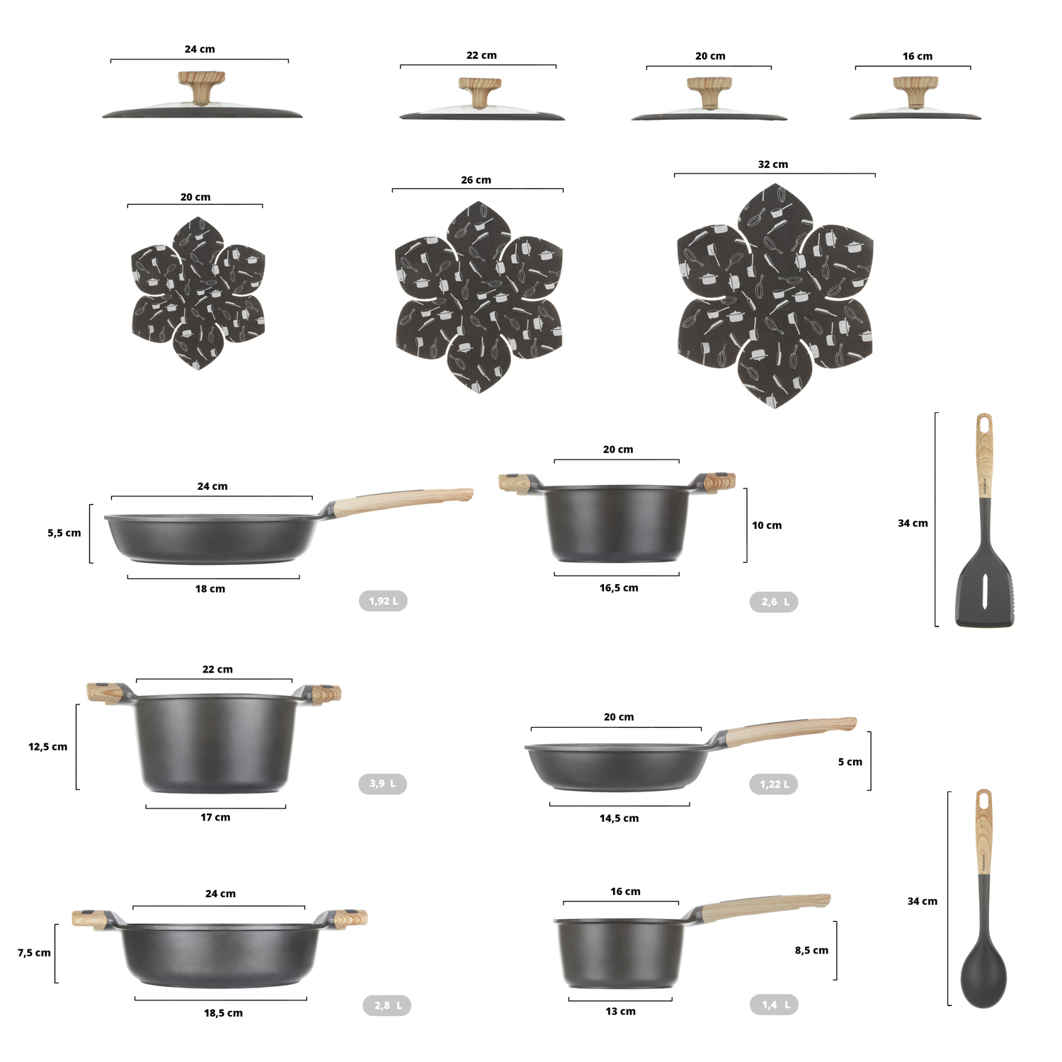 KASANOVA Topfakku EVOLUTION grau, Induktion, Antihaft - Bild 19 von 29