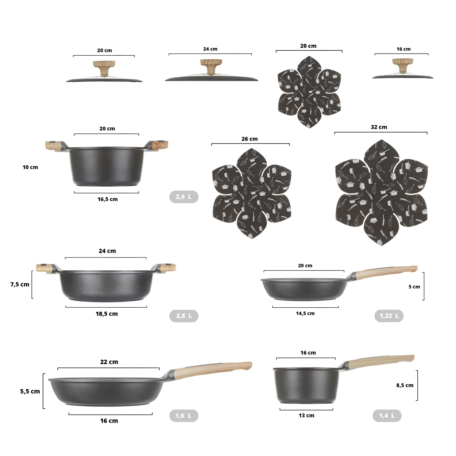 KASANOVA Topfakku EVOLUTION grau, Induktion, Antihaft - Bild 10 von 29
