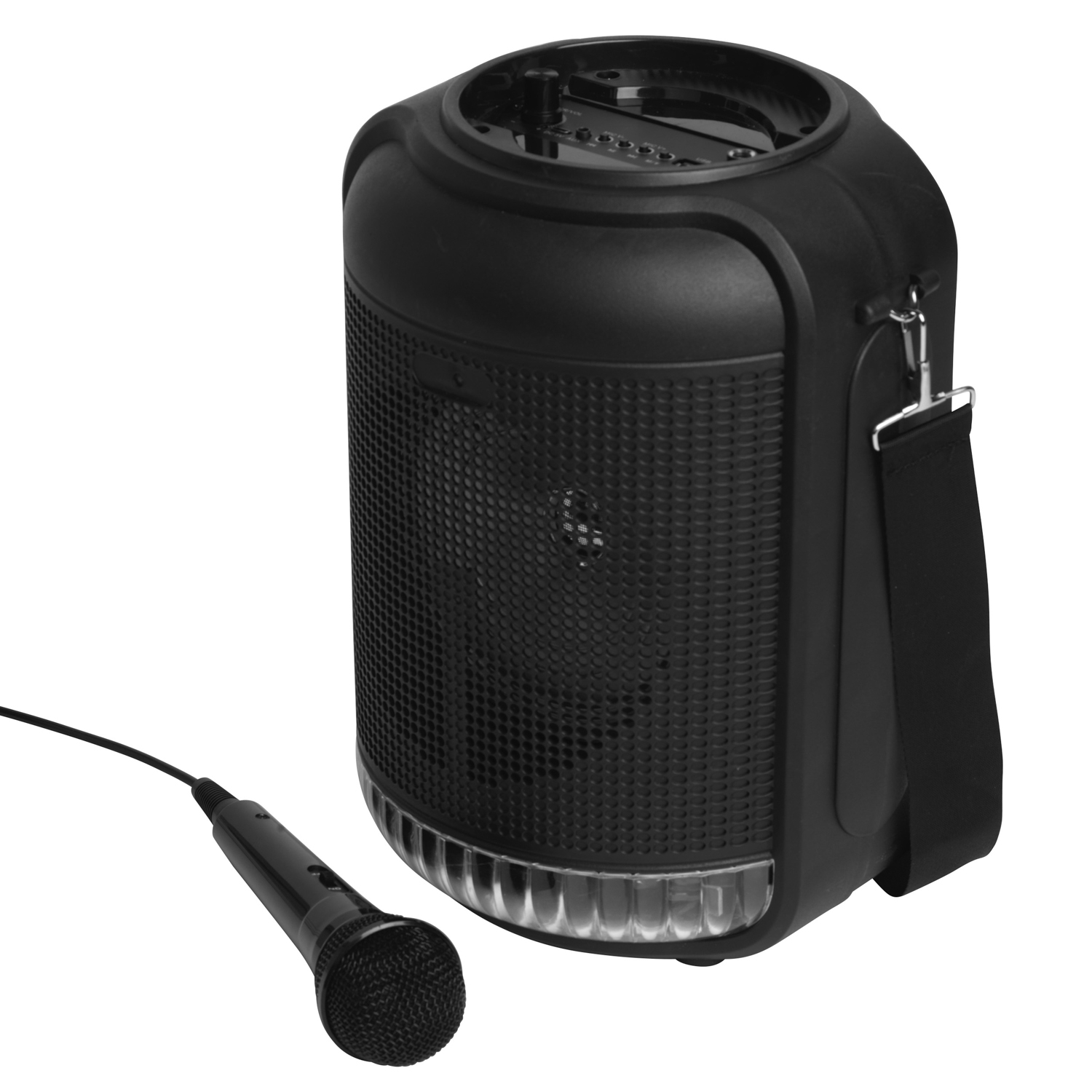 Cassa speaker bluetooth con microfono, luci led e tracolla