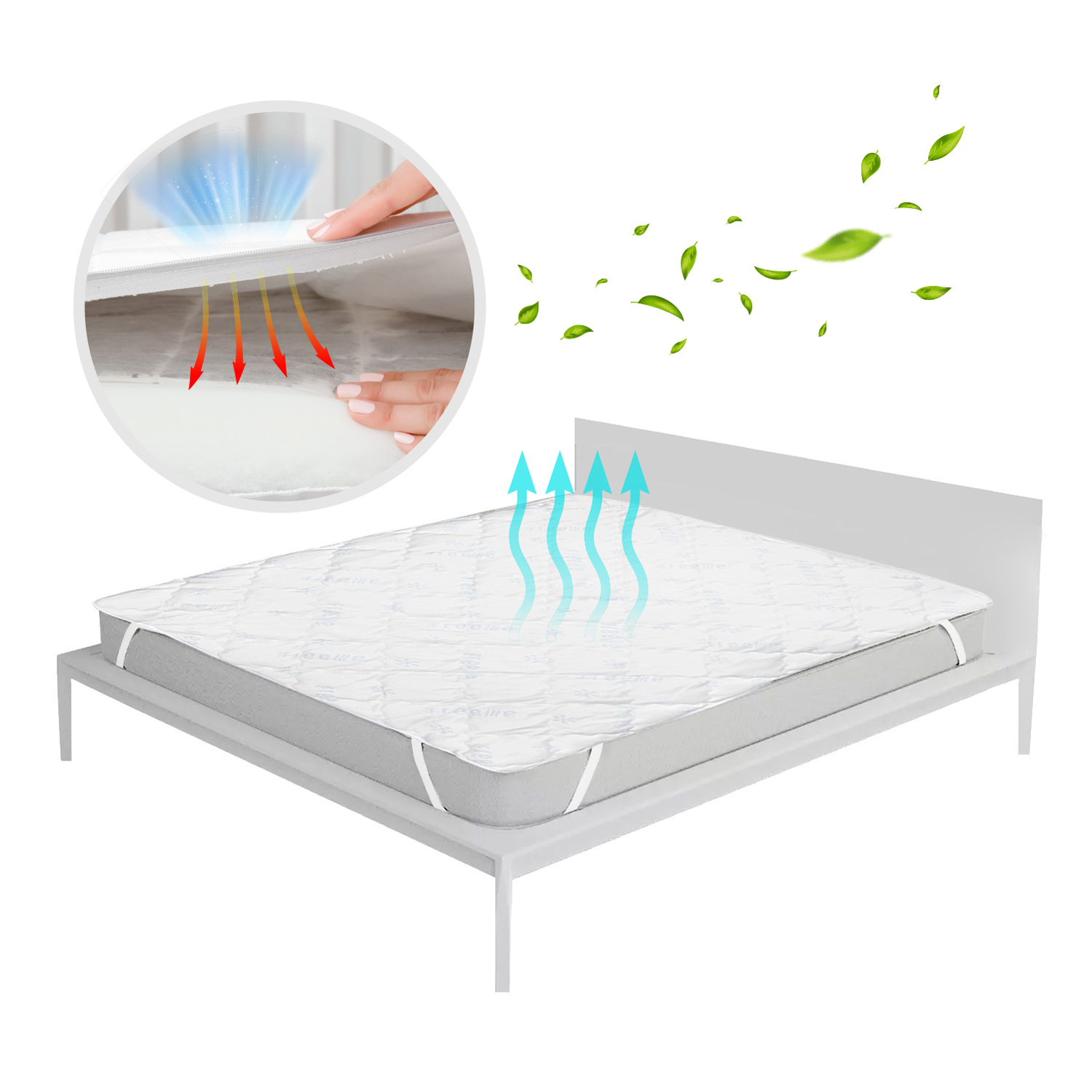 Topper matrimoniale double face lato estivo e invernale Freeze